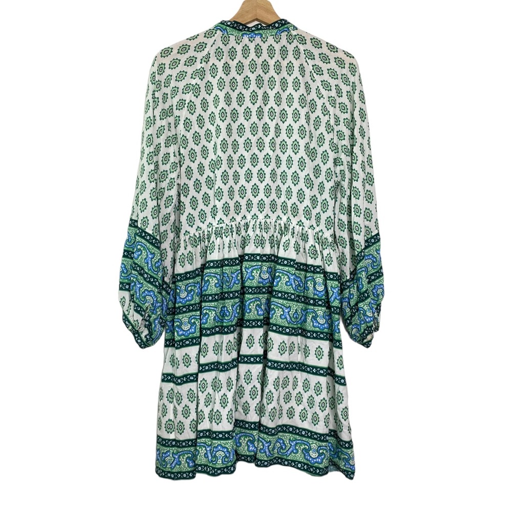 Sandro Paris Green Naima Mix Print Mini Dress Long Sleeve - Picture 3 of 8